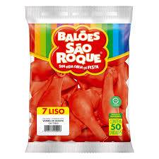 BALAO SAO ROQUE LISO N7 C/50 VERMELHO QUENTE