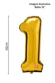 BALAO NUMERICO SAO ROQUE 40CM N1 DOURADO