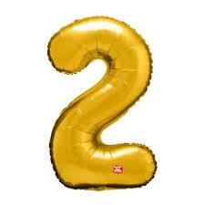 BALAO NUMERICO SAO ROQUE 40CM N2 DOURADO