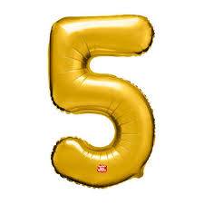 BALAO NUMERICO SAO ROQUE 40CM N5 DOURADO