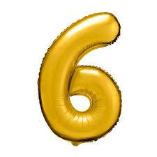 BALAO NUMERICO SAO ROQUE 40CM N6 DOURADO