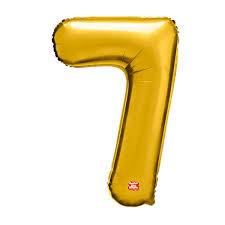 BALAO NUMERICO SAO ROQUE 40CM N7 DOURADO