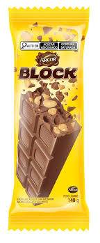 CHOC ARCOR BLOCK BARRA 140G AO LEITE/AMENDOIM