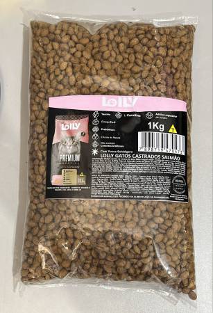 RACAO LOLLY GATO CASTRADO EMB 1KG SALMAO