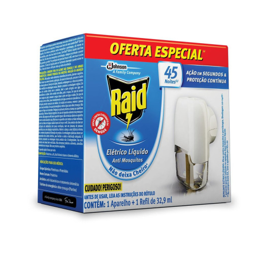 INSET RAID ELETRICO REFIL LIQ 32,9ML C/APARELHO