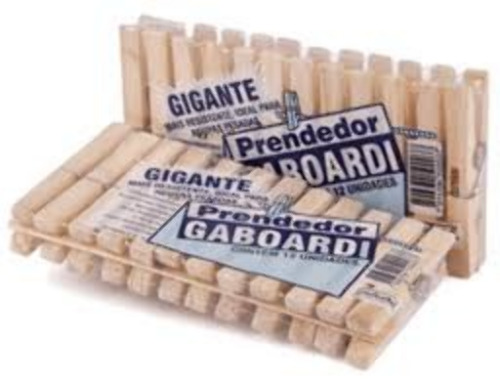 PRENDEDOR ROUPA MADEIRA GABOARDI GIGANTE C/12