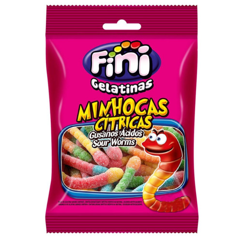 BALA GELATINA FINI 100G MINHOCAS CITRICAS