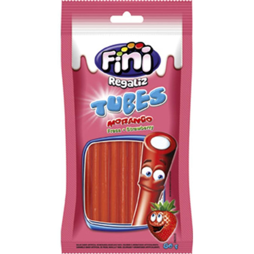 BALA FINI REGALIZ TUBES 80G MORANGO DOCE
